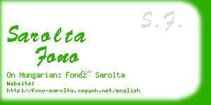 sarolta fono business card